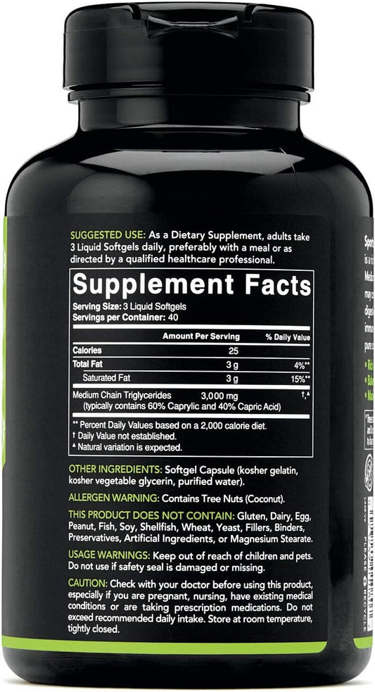 Sports Research Keto MCT Oil Capsules derived from Coconut Oil | Keto