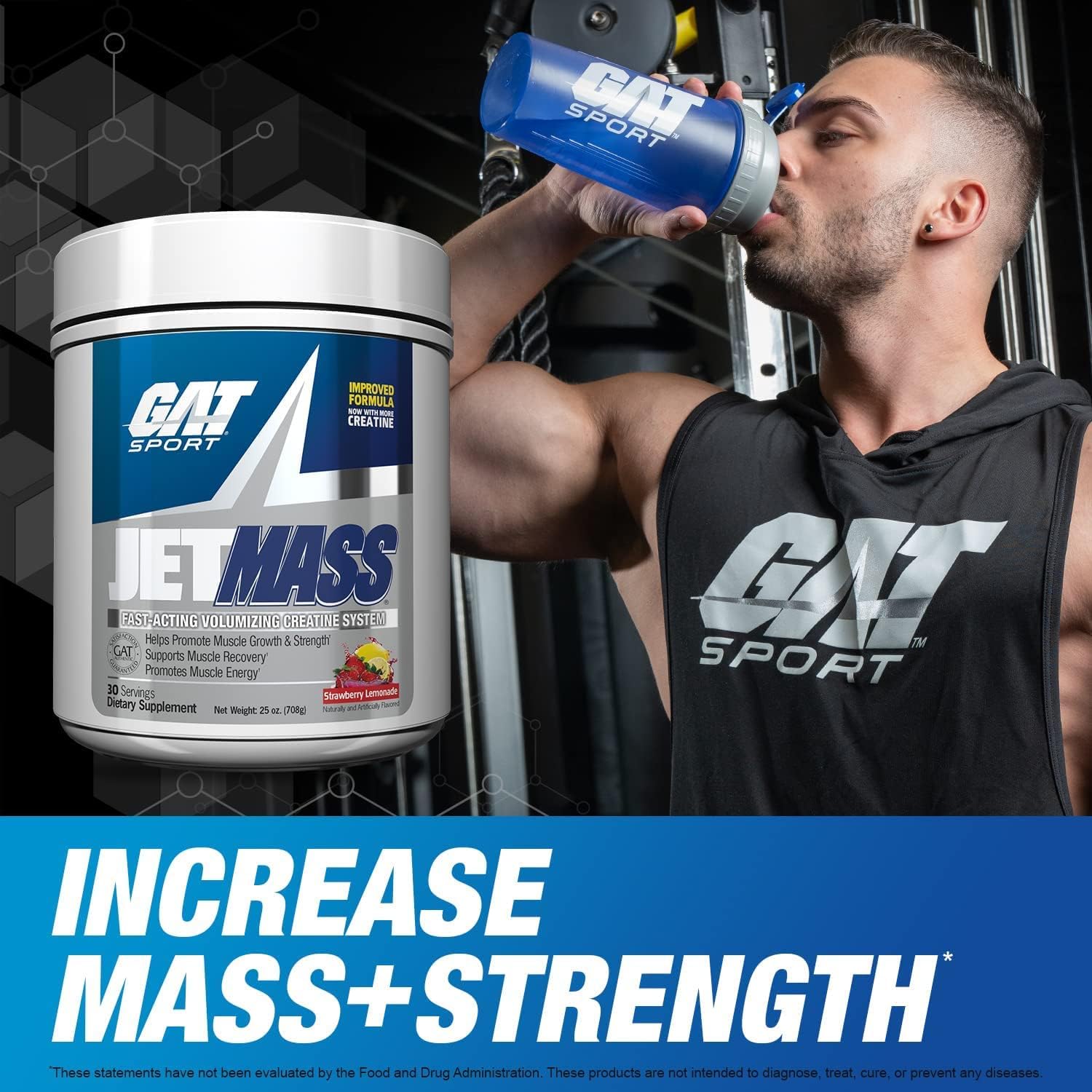 GAT SPORT JetMass Fact-Acting Volumizing Creatine System, 30