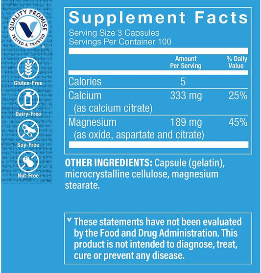 Calcium Citrate & Magnesium (300 Capsules) By The Vitamin Shoppe300 Co