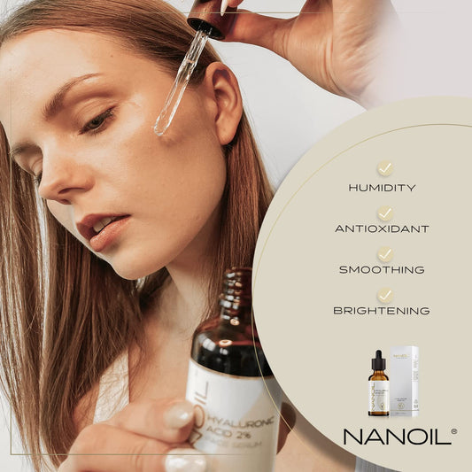 Nanoil Hyaluronic Face Serum 50 - Illuminating, Smoothing & Ultra-Hydrating Face Serum with Hyaluronic Acid