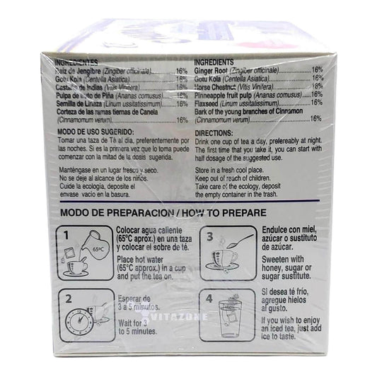 2 Boxes Improved Formula Tea Chupa Grass - Tea Based Ginger, Gotu Kola & Cinammon & Te Panza Jengibre (30 Tea Bags)