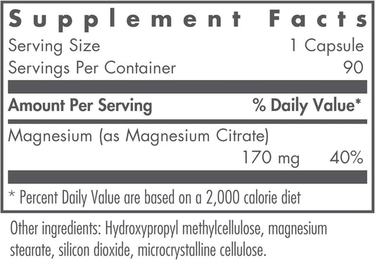 Nutricology Magnesium Citrate, Vegicaps, 90-Count