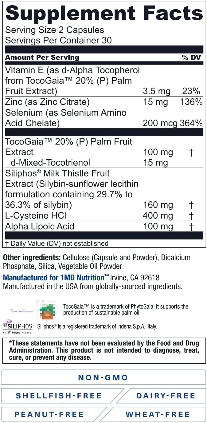 1MD LiverMD - Liver Support Supplement | Siliphos Milk Thistle Extract