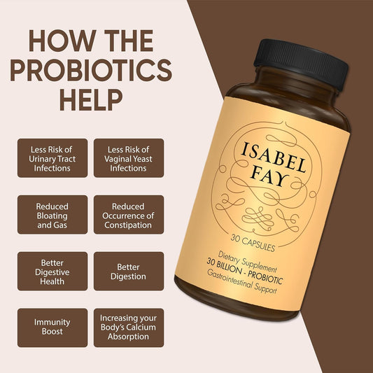 Isabel Fay - Urinary Tract Health Dietary Supplement - 30 Billion Cfu Probiotic - Supports, Bladder, Digestive And Vagin