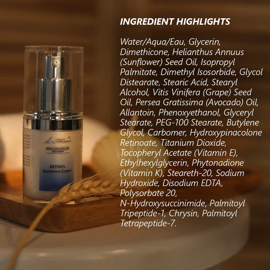 Doctor Cosmedical Retinol Eye Revive Cream | Under Eye Cream for Dark Circles & Puffiness | Anti-aging Eye Cream to Reduce Fine Lines & Wrinkles | 0.53  / 15g