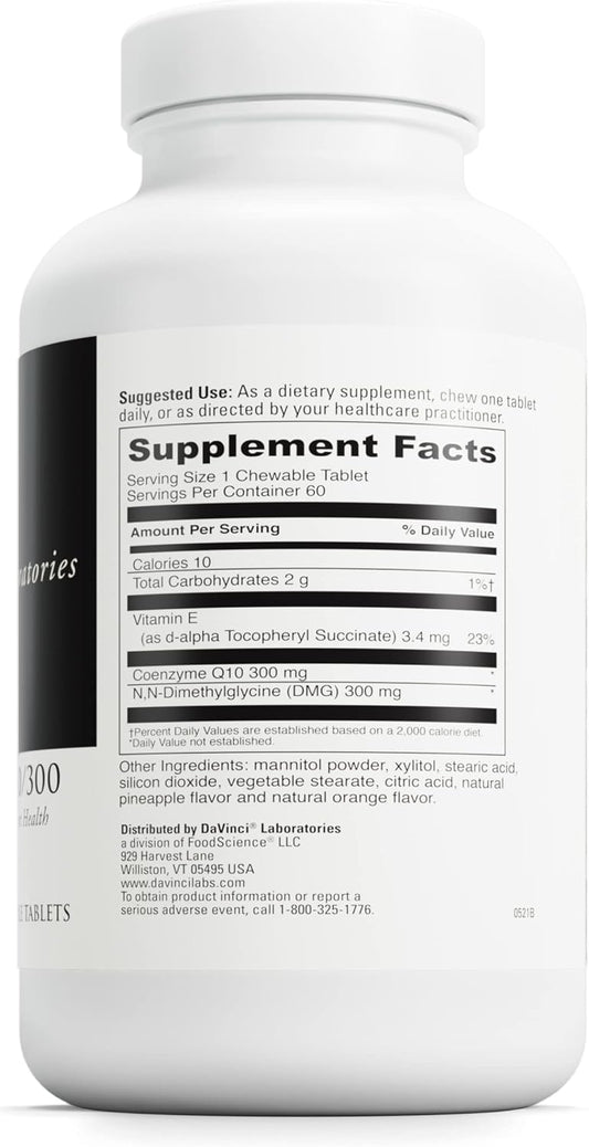 Davinci Labs Coq10 - Dmg 300/300 - Supports Heart Health And Energy Fu