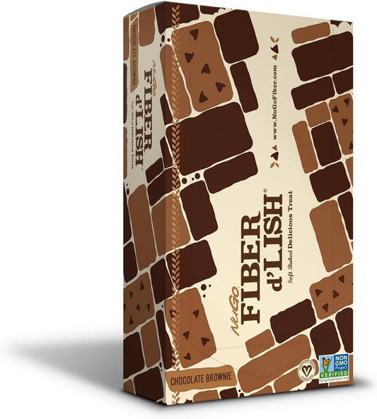Nugo Fiber D'Lish Chocolate Brownie, 12G High Fiber, Vegan,