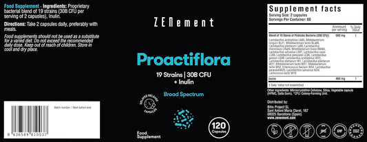 Zenement | Proactiflora, Probiotics, 120 Capsules | 19 Strai