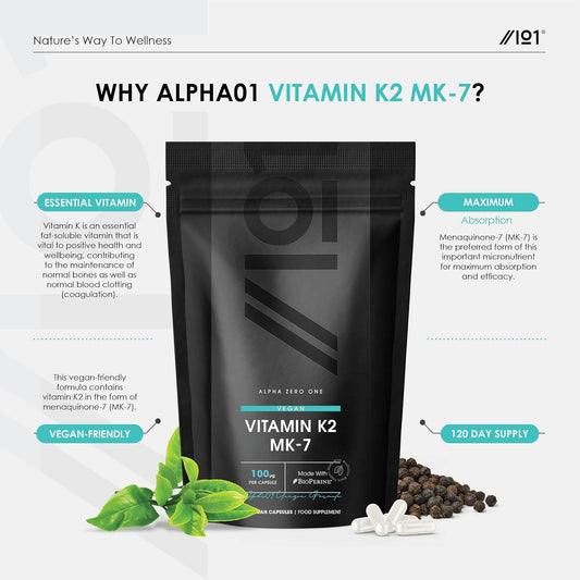 Vitamin K2 Mk-7 100Mcg - Fermented Natto Based Vegan Vitamin K - Suppo80 Grams