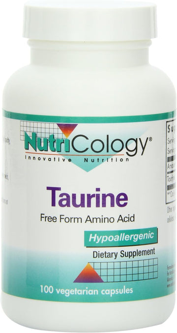 Nutricology Taurine, 500 Mg, Vegicaps, 100-Count