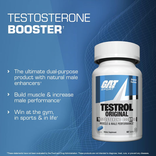 Gat Sport Testrol Original Test Booster | Male Performance, Vitality, Tribulus, Zinc, Magnesium | 60 Capsules