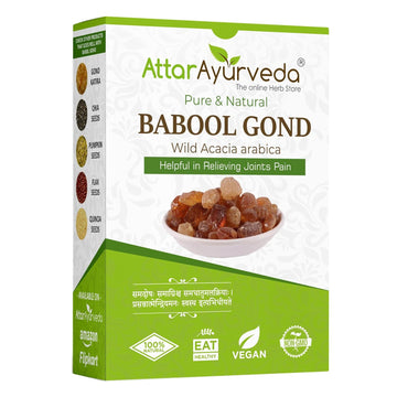Attar Ayurveda Babul Gond Gum - Kikar Gond - Babool Gond - Acacia Arabica Willd (250 Grams)