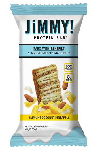 Jimmy! Protein Bar, Coconut Pineapple, Immune Support, 15 Count - Ener1.87 Pounds