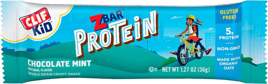 Clif Kid Zbar Protein - Chocolate Mint - Crispy Whole Grain Snack Bars