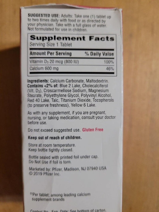 Caltrate Caltrate 600 Calcium Supplements Plus Vitamin D For Strong Bo