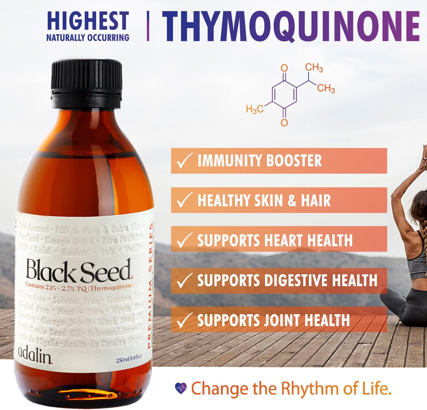 adalin Black Seed Oil Liquid 8.4 fl oz | Nigella Sativa See