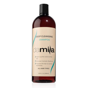 damila Deep Cleansing Shampoo - Clarifying Shampoo For All Hair Types - Degreases, Removes Residue and Product Build Up - Prepares Hair for Keratin Hair Treatment - 33.8 .
