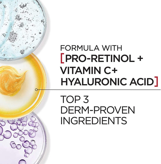 L'Oreal Paris Revitalift Triple Power Anti-Aging Eye Cream, Pro Retinol, Hyaluronic Acid & Vitamin C, Reduce Wrinkles & Puffiness 0.5 .