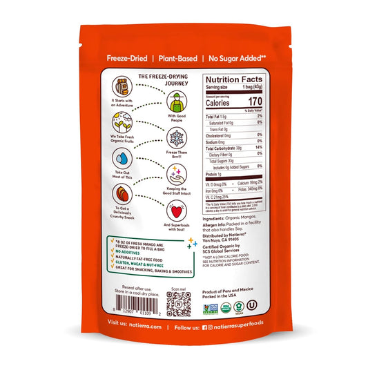 Natierra Nature'S All Foods Organic Freeze-Dried Mangoes | Non-Gmo & Vegan| 1.5 Ounce