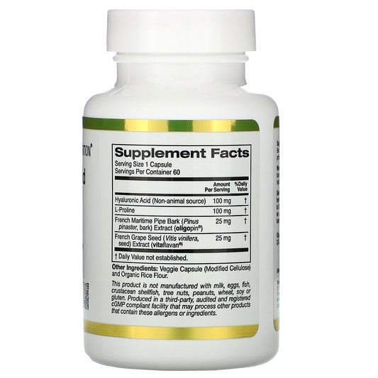 California Gold Nutrition, Hyaluronic Acid Complex Veggie Capsules