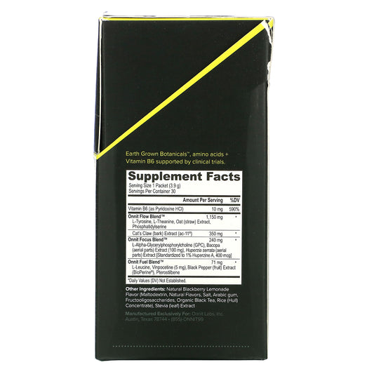 Onnit, Alphabrain Instant, Memory & Focus, Blackberry Lemonade Flavor, 30 Packets, 0.14 Oz (3.9 G) Each