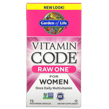 Garden Of Life Vitamin Code Raw One Once Daily Multivitamin Capsules, Fruits, Veggies, Probiotics For Womens Health, Vegetarian, Gluten Free