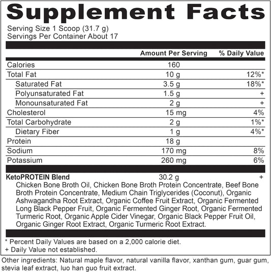 Ancient Nutrition Keto Protein Powder, Ketoprotein With Fats From Bone