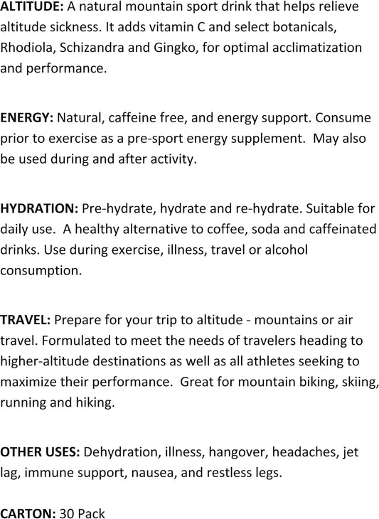 Acli-Mate Mountain Sport Drink - Altitude Sickness Aid - Variety 30 Pa