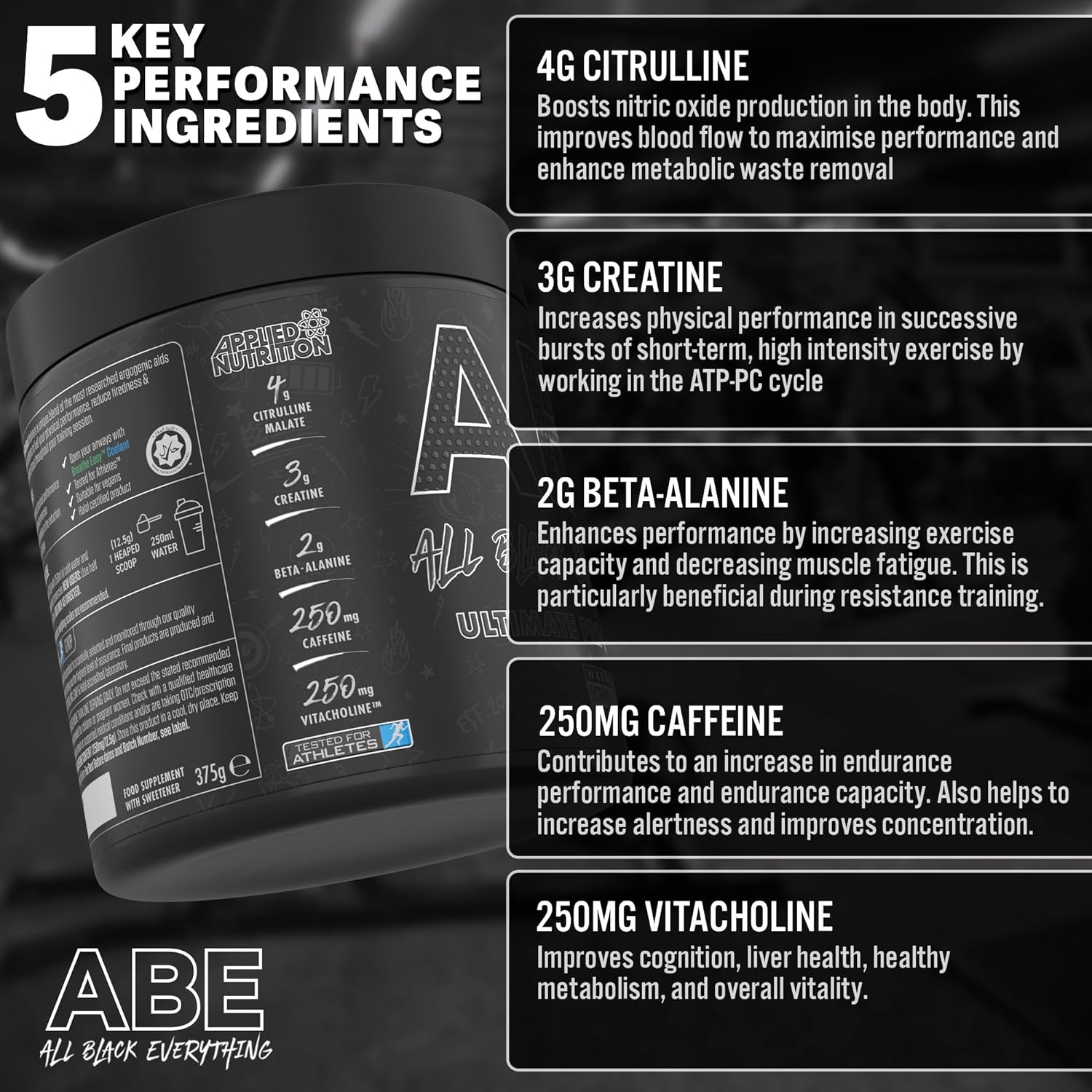 Applied Nutrition Bundle ABE Pre Workout 375g + 750ml Steel Protein Sh
