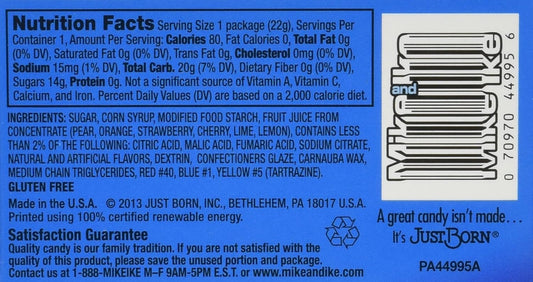 Mike And Ike Berry Blast (1 Box Of 24 - .78Oz Individual Packs)