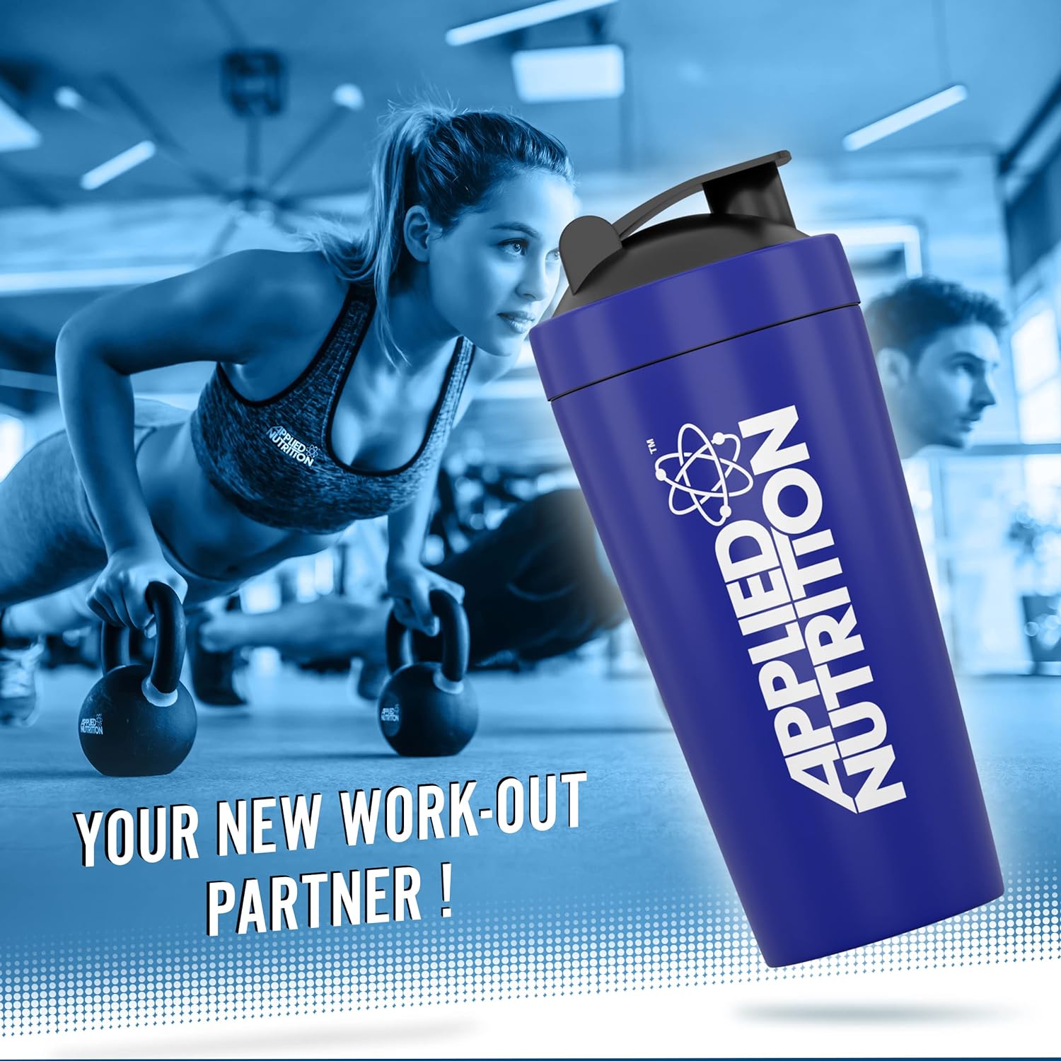 Applied Nutrition Metal Protein Shaker - Sports Supplements Stainless