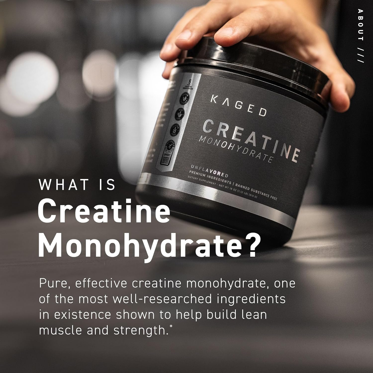 Kaged Creatine Monohydrate Micronized Powder | 100 Servings | Unflavor