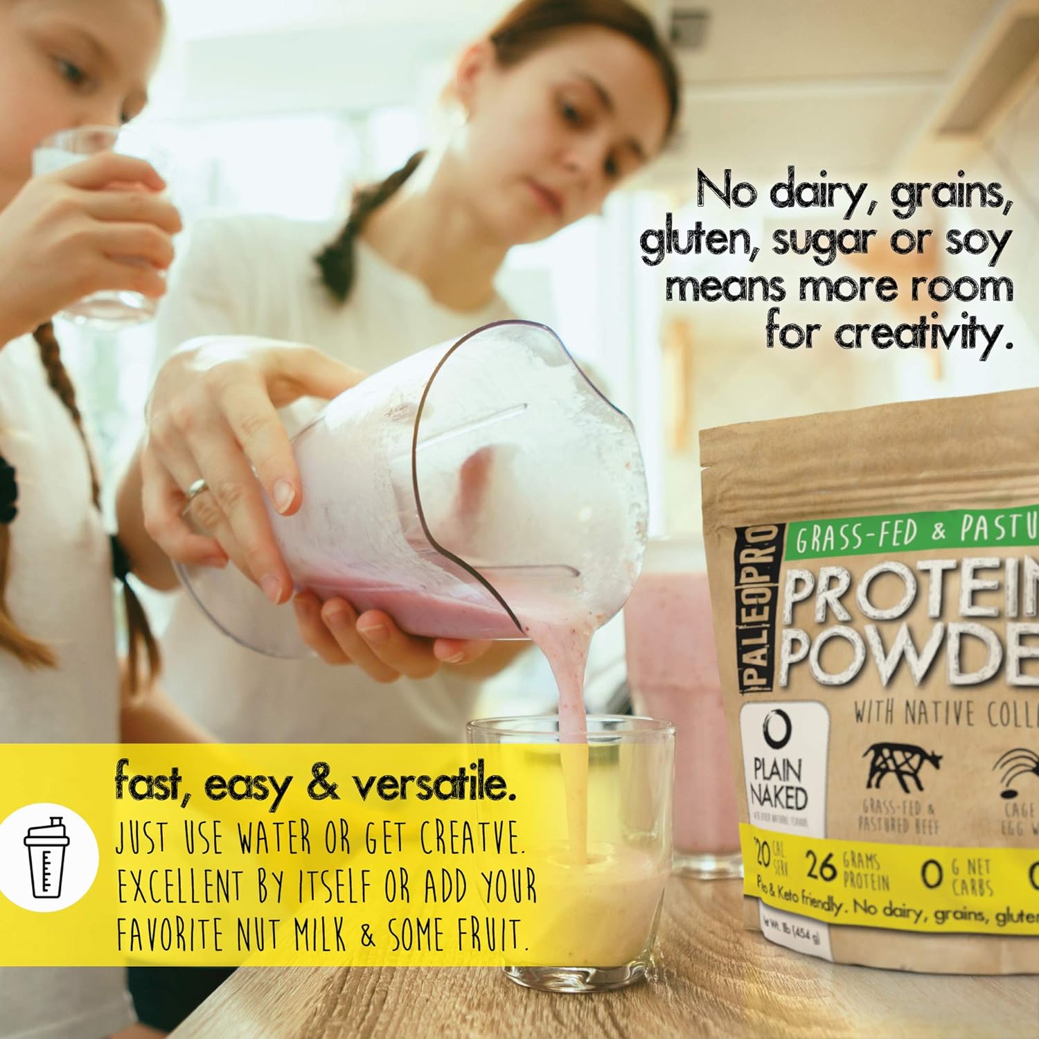 PaleoPro Protein Powder (Ancient Cacao 1lb.) Grass-Fed, Pastured, Cage