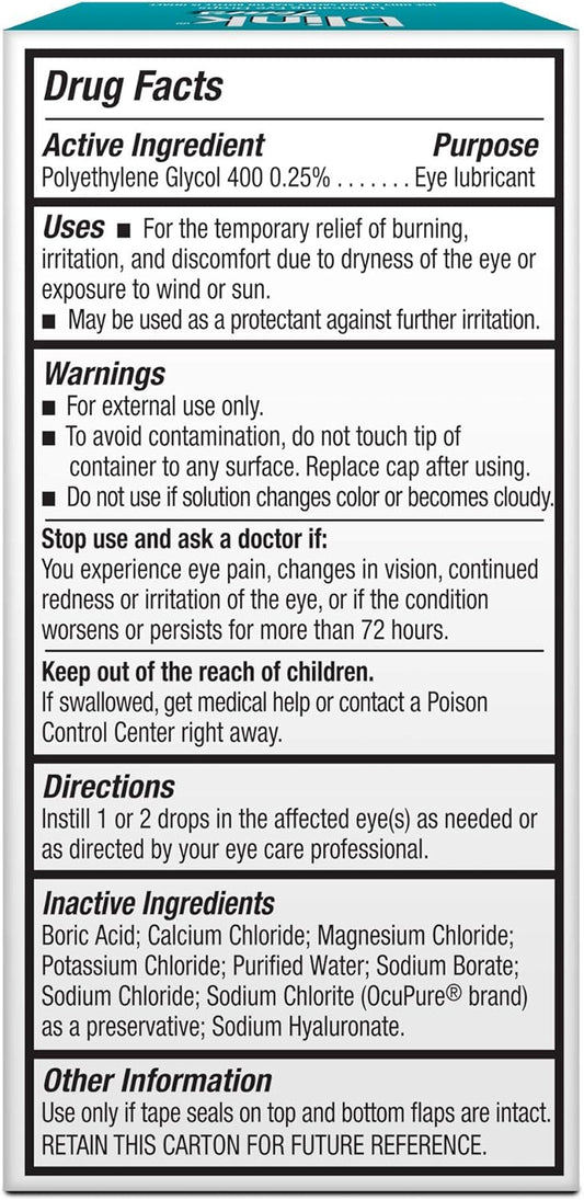 Blink Tears Lubricating Eye Drops, .5 Oz