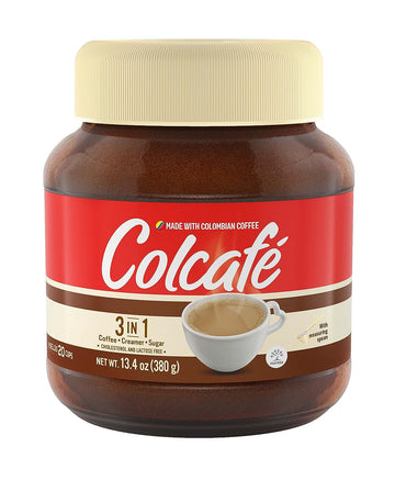 Colcafé 3-In-1 Coffee Mix Jar | Coffee, Cream & Sugar In A Delicious Cup | Cholesterol Free | 100% Colombian Coffee | (Pack Of 1)