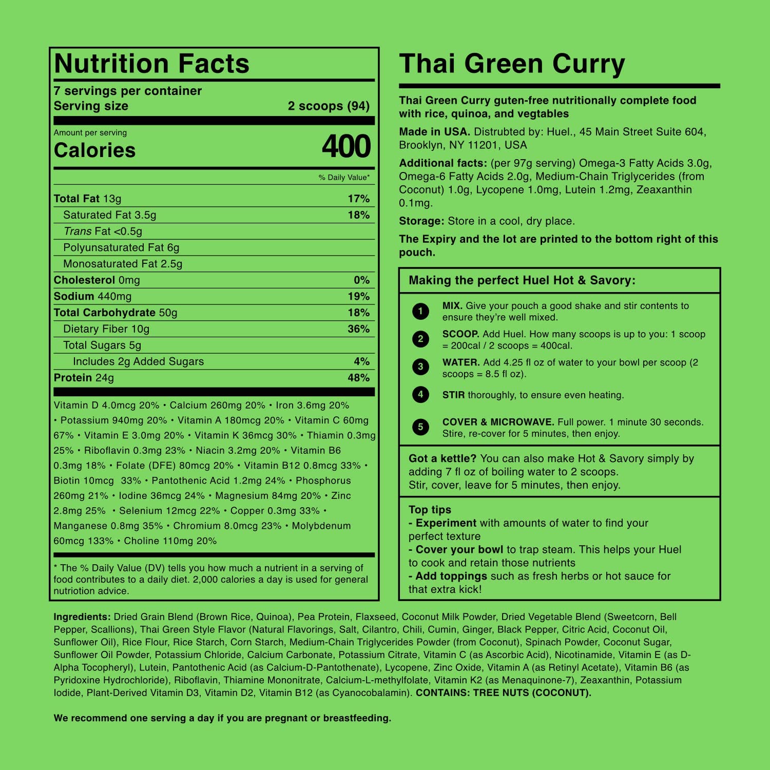 Huel Hot and Savory Instant Meal Replacement - Thai Green C