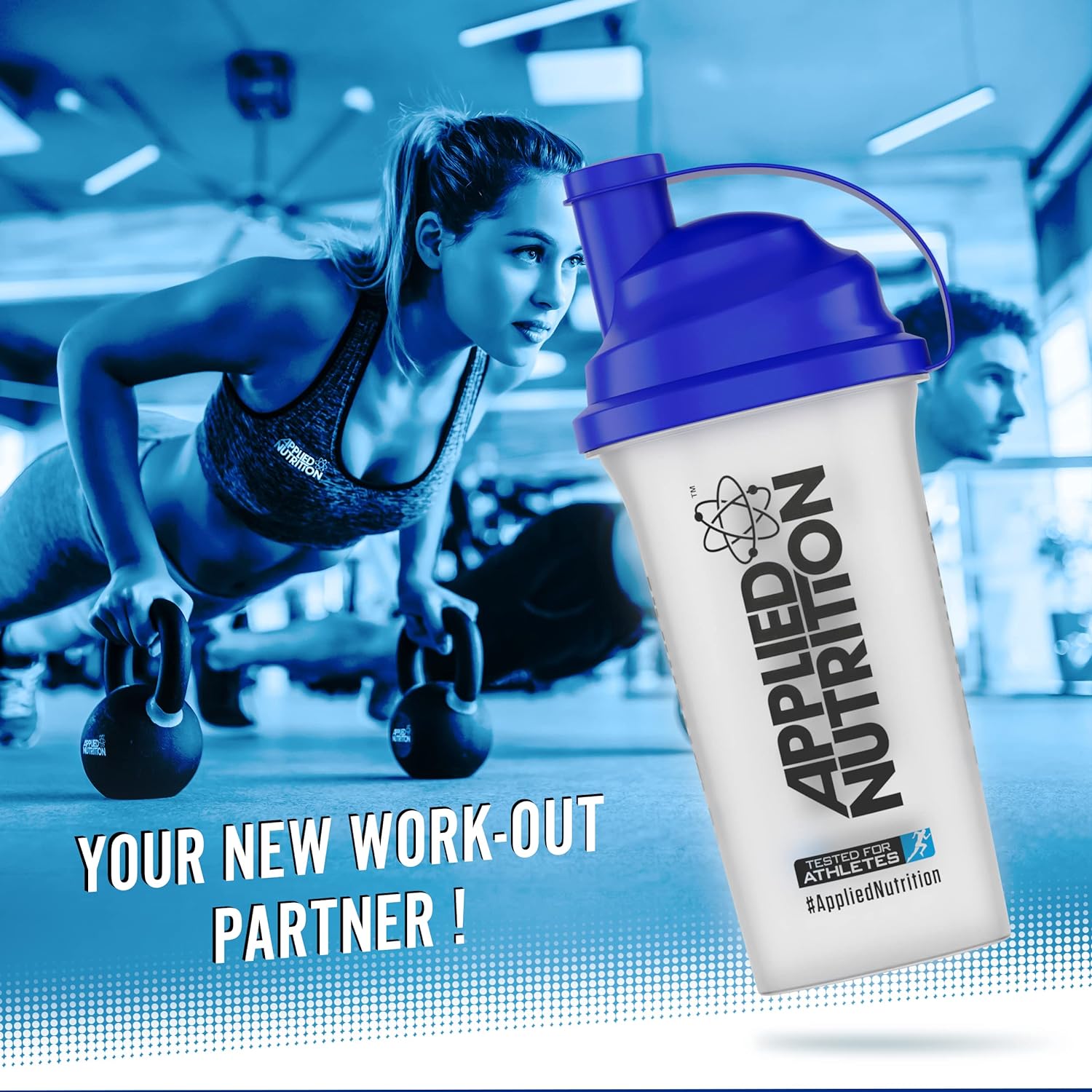 Applied Nutrition Protein Shaker Bottle - Sports Supplements Shaker Cu