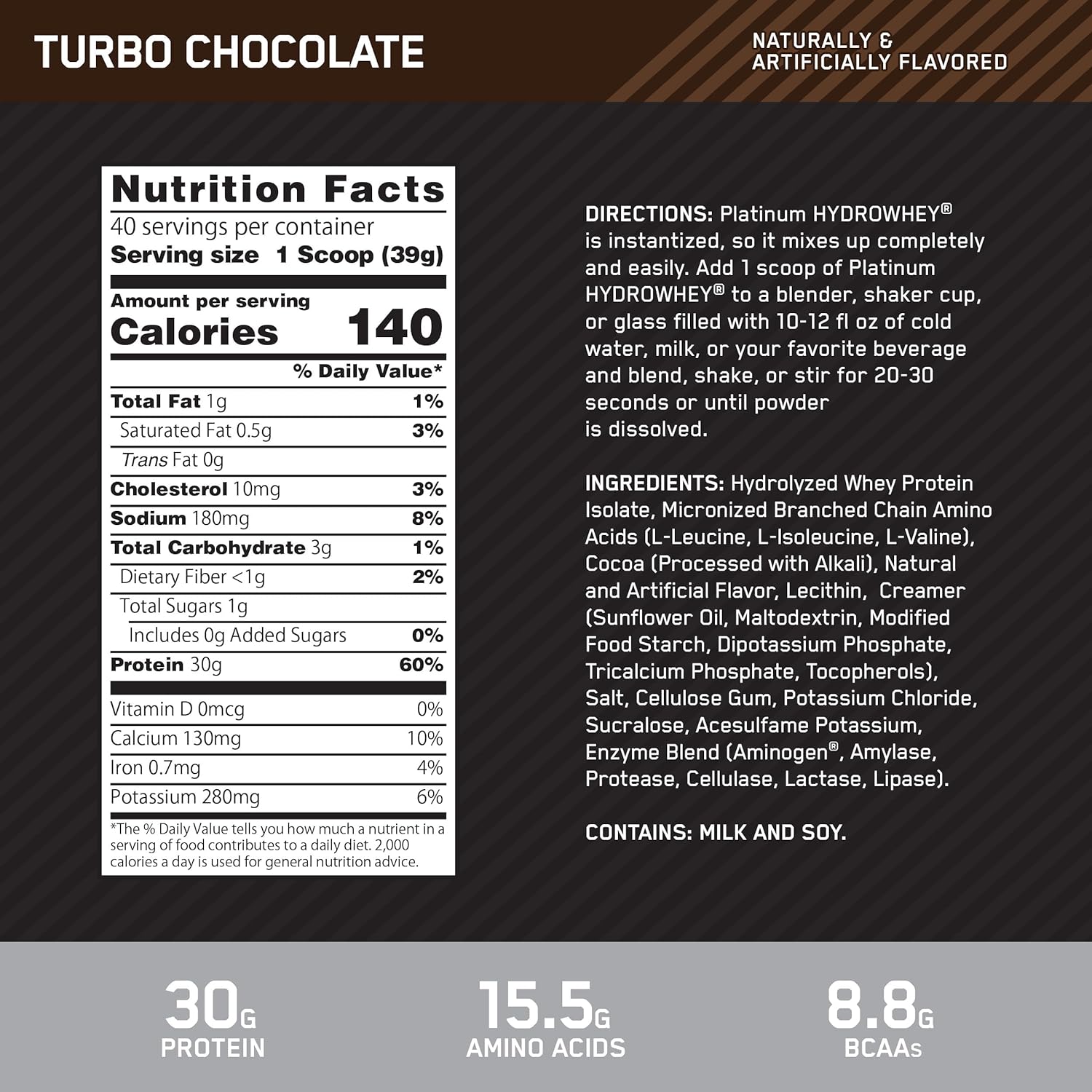 "100% Hydrolyzed Whey Protein Isolate"