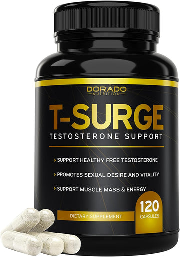 Testosterone Support For Men - Clinically Studied Testofen, Tongkat Ali, Fadogia Agrestis - (120 Capsules) - Mens Test