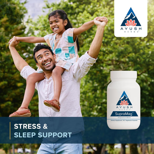 Ayush Herbs SupraMag, Sleep, Stress, and Cognitive Support Supplement,