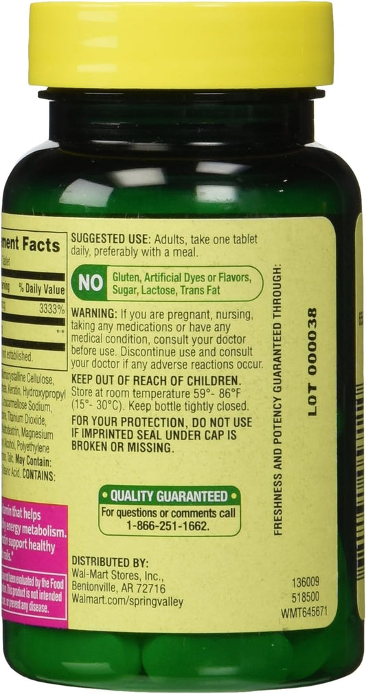Spring Valley 10000Mcg Biotin With 100Mg Keratin Dietary Supplement, 6