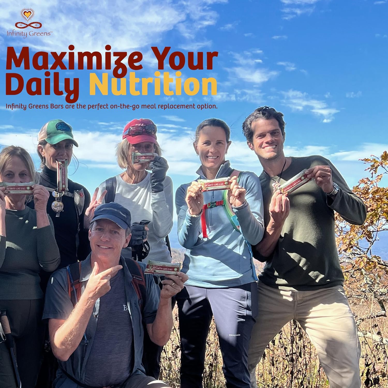 Infinity Greens Superfood Bars | Plant Based Meal Replacement Bars wit