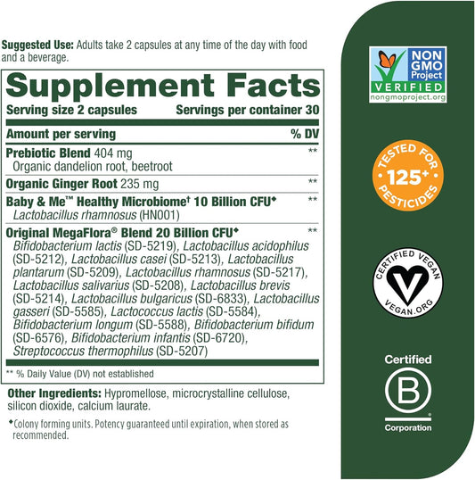 Megafood Baby & Me 2 Prenatal Probiotic + Prebiotic  Probiotics For W