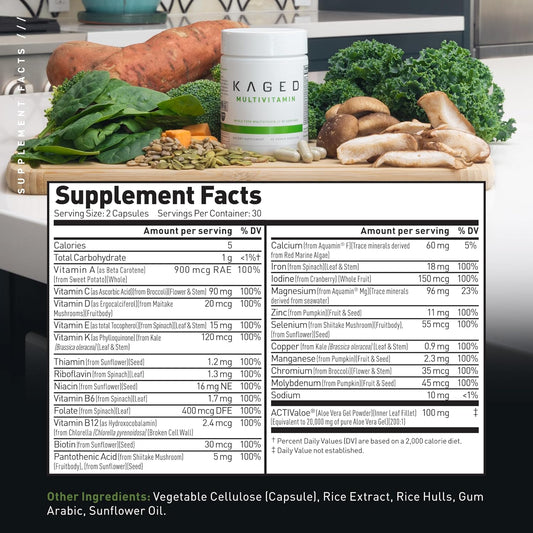 Kaged Multivitamin With Whole Foods | Organic Fruits & Veggies | Plant