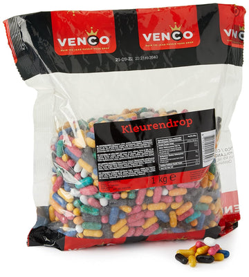 Licorice In 1 Kilo /2.2Lbs - Venco Toepedoes Licorice - Kleurendrop Liquorice