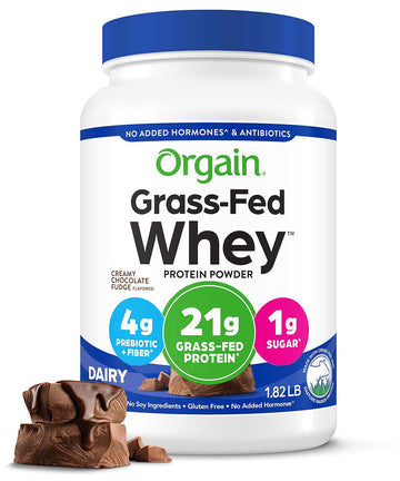 Orgain Whey Protein Powder, Creamy Chocolate Fudge - 21G Grass Fed Dai