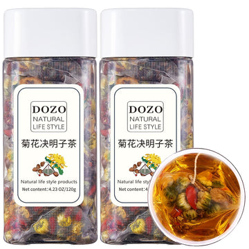 Dozo Premium Chrysanthemum Cassia Seeds Tea Bags (30Pack) Goji Berries Red Jujube Combination Tea Herbal Tea Bags No Additives