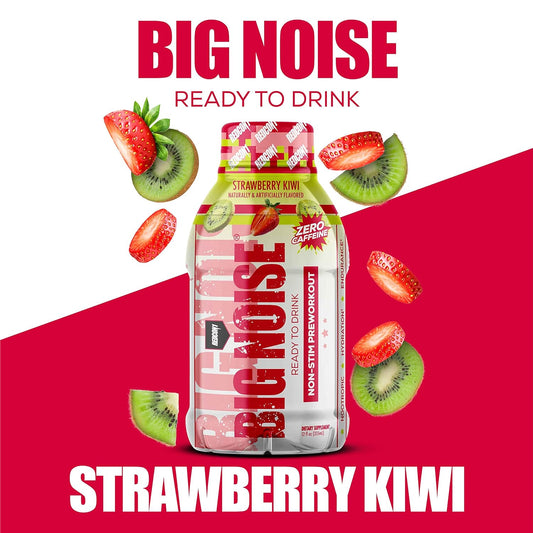 Redcon1 Big Noise Rtd Pre Workout Drink, Strawberry Kiwi - Caffeine-Fr