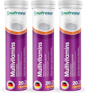 Nutrazul Multivitamin Effervescent Tablets - Orange (Pack Of 3 X 20) |