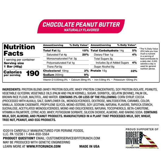 Fitcrunch Protein Bars, Snack Size Value Pack, Gluten Free, Made With